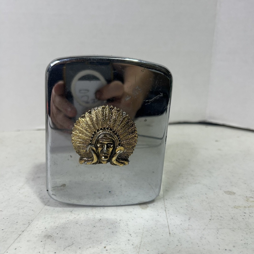Indian Motorcycle Chrome Cover War Bonnet Headdress Emblem Vintage Accessory